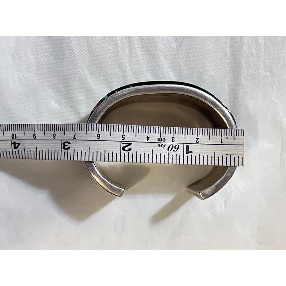 ErVin Paul Tsosie Navajo Sterling Silver Micro Inlay  Cuff Bracelet - Picture 10 of 13